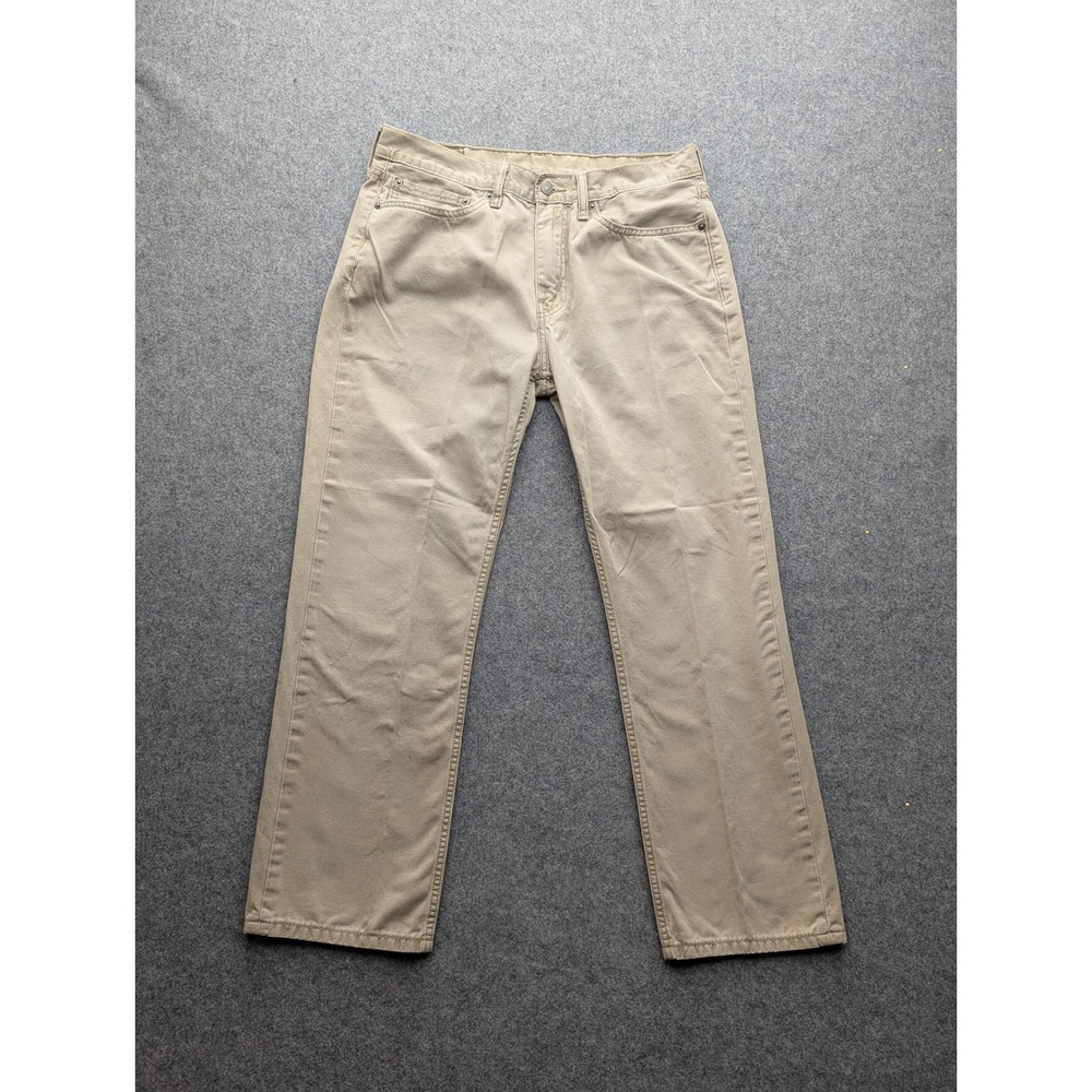 Levi's 514 Pants Mens 34x29 Khaki Tan Straight Fit Casual Chino Trousers